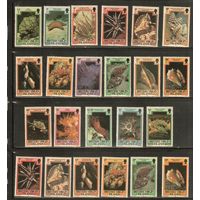 Виргинские острова-1979-1982(Мих.365II-382II, 369III-377III) , **  , Морская  Фауна,Раки, Крабы, Раковины (полная серия)+ 6 марок перевыпуск 1982г