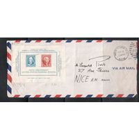 США-1948, (Мих.Бл.9),   , Филвыставка, Президенты, Письмо из США во Францию