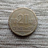 Werty71 Перу 20 сентимо 2001 без точек