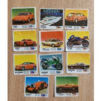 Вкладыши от жвачки Ото Мото, OtoMoto, Oto Moto - Лот 11 шт. авто auto