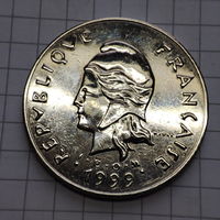 50 франков 1999 год.Французкая Полинезия.Скалистый остров муреа.