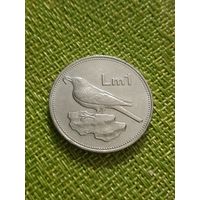 Мальта 1 лира 1986 г ( Голубой Скальный Дрозд )