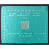 Ватикан 2 евро 2013 год. "Всемирный день молодежи" в оригинальном буклете