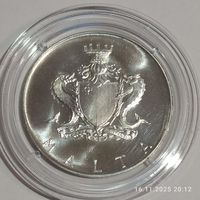 1 лира, 1972г. 987пр.,Мальтийская лира.Мануэль Димех.Тираж 55.000 т.