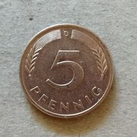 Германия 5 пфеннигов 1981 г. "D", KM# 107 ю