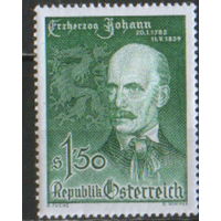 Полная серия из 1 марки 1959г. Австрия "100 лет со дня смерти эрцгерцога Иоганна Австрийского"