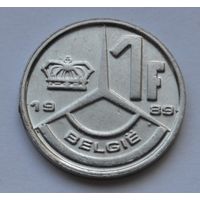 Бельгия, 1 франк 1989 г. 'BELGIE'.