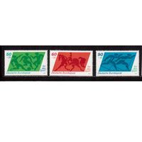 Германия -1980,(Мих.1046-1048)  **  , Спорт, Футбол, Лошади