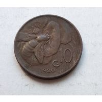 Италия 10 чентезимо, 1920 1-2-4