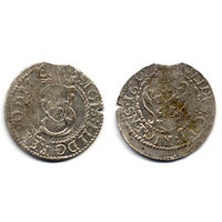 Шеляг 1609, Сигизмунд III Ваза, Рига. Вариант с полной датой '1609', лис влево на Рв., R