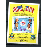 Либерия - 1976 - 200-летие Независимости США - [Mi. bl. 83] - 1 блок. MNH.  (Лот 115CO)