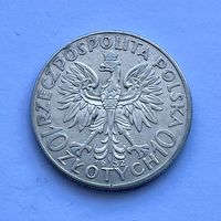 Монета СЕРЕБРО Польша 10 злотых 1932 год Ядвига ОТЛИЧНЫЕ