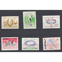 Спорт. Олимпийские игры. Либерия. 1956. 6 марок б/з. Michel N 498-503 (50,0 е).