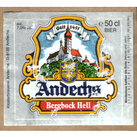 Этикетка пива Andechs Германия б/у Ф870