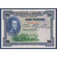 Испания, 100 песет 1925 г., P-69c(1) (серия E, король Филипп II), XF