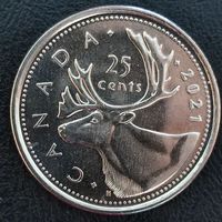 Канада 25 центов, 2021 Елизавета II, UNC. (1.1.3)