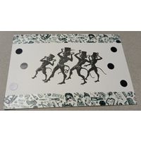 Посткроссинг. Открытка из Японии: чёрные человечки  (10х15). Прошла почту. Художественные марки, чёткий штемпель.