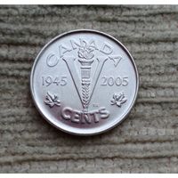 Werty71 Канада 5 центов 1945 2005 60 лет победе во Второй Мировой войне
