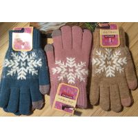 Перчатки с узором, новые, теплые -3 пары
