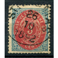 Датская Вест Индия - 1873/1890г. - 3 с - 1 марка - гашёная [Mi 6 II]. #4-W1-170-B-2