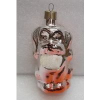 Игрушка ёлочная Собачка, стекло. СССР