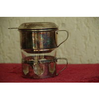 Подстаканник + стакан  +  заварник чая ( серебрение )