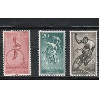 Гвинея (Испанская)-1959 (Мих.360-362) , ** (1  м - *) ,   Спорт, Велоспорт , Велосипеды,(полная серия)