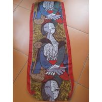 Шаль платок шифоновый с принтом картины