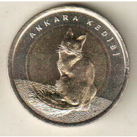 Турция 1 лира 2015 Турецкая ангора