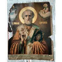 Икона печатная хромолитография Николай Чудотворец.