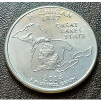 США 1/4  доллара, 2004 Квотер штата Мичиган    D    ( 1-5-3 )