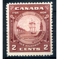 Британские колонии - Канада - 1934г. - корабль, 150 лет провинции Нью Брансуик - 1 марка - полная серия, MNH [Mi 177]. #3-WB-90-A-2