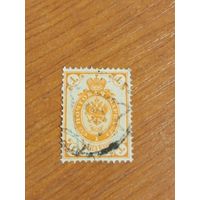 1889 Россия Мих 41х горизонтальное верже номерное гашения С. Петербурга герб (2-2)