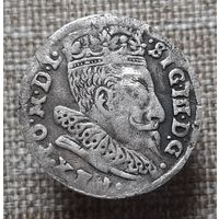 3 гроша 1596 года,м.дв.Вильно, трехгрошовик Сигизмунда lll