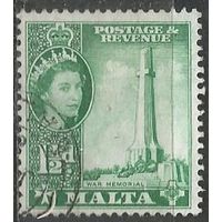 Мальта. Королева Елизавета II. Военный мемориал. 1956г. Mi#240.