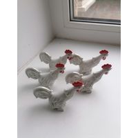 Статуэтки петухи, Рижский ФЗ, в реставрацию, одним лотом с Рубля
