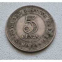 Малайя и Британское Борнео 5 цент 1953  3-5-51