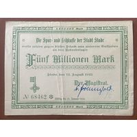 Банкнота 5 миллионов марок 1923 год. Магистрат Веймарская республика