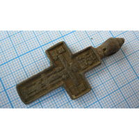 Крестик старинный, нательный. Бронза, литье.