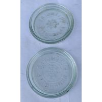 Два стеклянных блюдца или крышки? Anna Hutte Rillinglas