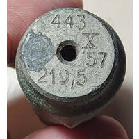Кварцевый резонатор 443 - 219,5. 1957 год. Радиолампа. Радио лампа кварц кГц МГц