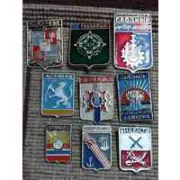 Гербы городов. Сборный лот (12).