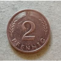 Германия 2 пфеннига "J" Гамбург, 1971 год, KM# 106а. ю