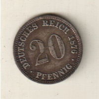 Германия 20 пфенниг 1876 А