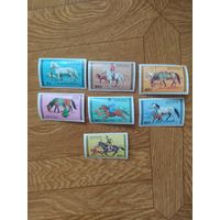Монголия серия марок большие 1977 г. Охота.