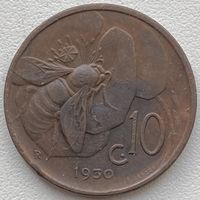 Италия 10 чентезимо 1930 г.