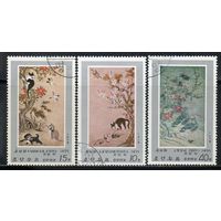 Животные в живописи Корея 1978 год серия из 3-х марок