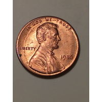 1 цент США 1986 год брак