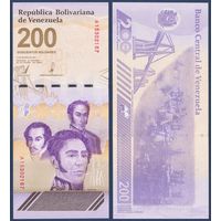 Венесуэла, 200 боливаров 2023 г, P-W120 (A, Симон Боливар, битва на озере Маракайбо), UNC