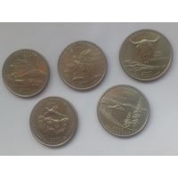 США квотер 2005 Орегон, 2007 МОНТАНА ,  2006 Небраска, 2006 ЮЖНАЯ ДАКОТА, 2001 Нью-Йорк